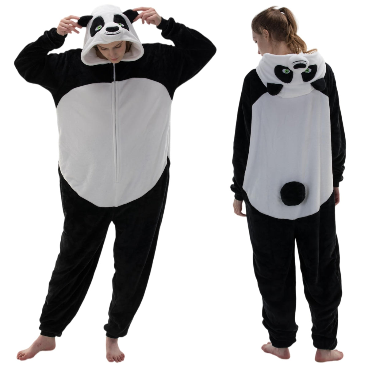 Snug Fit Unisex Adult Onesie Pajamas, Flannel Cosplay Animal One Piece Halloween Costume Sleepwear Homewear