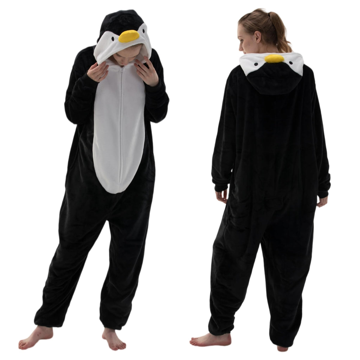 Snug Fit Unisex Adult Onesie Pajamas, Flannel Cosplay Animal One Piece Halloween Costume Sleepwear Homewear