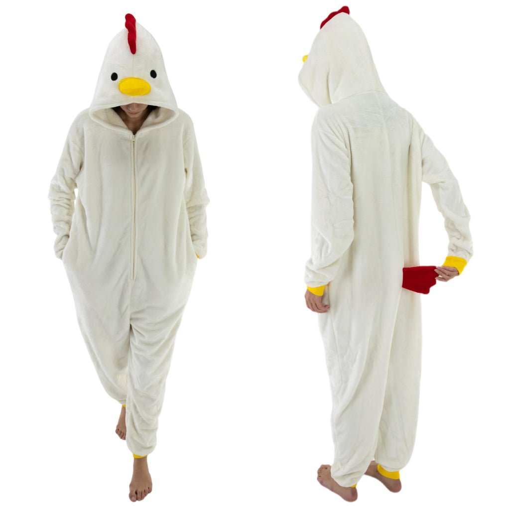 Snug Fit Unisex Adult Onesie Pajamas, Flannel Cosplay Animal One Piece Halloween Costume Sleepwear Homewear