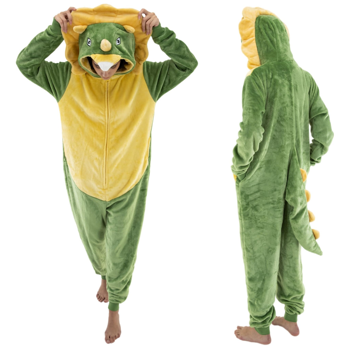 Snug Fit Unisex Adult Onesie Pajamas, Flannel Cosplay Animal One Piece Halloween Costume Sleepwear Homewear