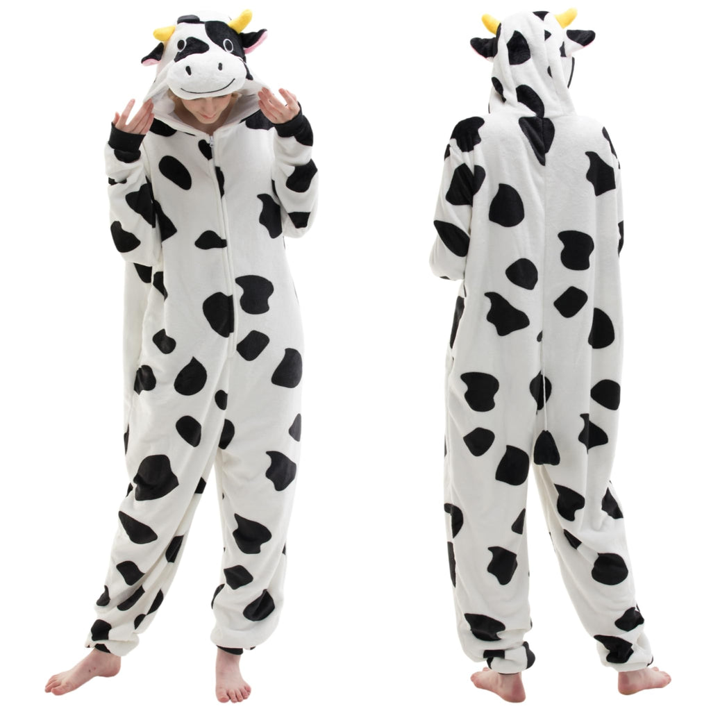 Snug Fit Unisex Adult Onesie Pajamas, Flannel Cosplay Animal One Piece Halloween Costume Sleepwear Homewear