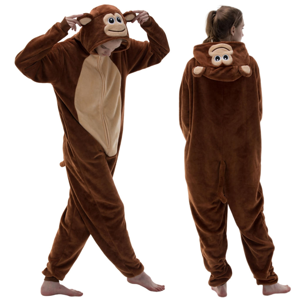 Snug Fit Unisex Adult Onesie Pajamas, Flannel Cosplay Animal One Piece Halloween Costume Sleepwear Homewear