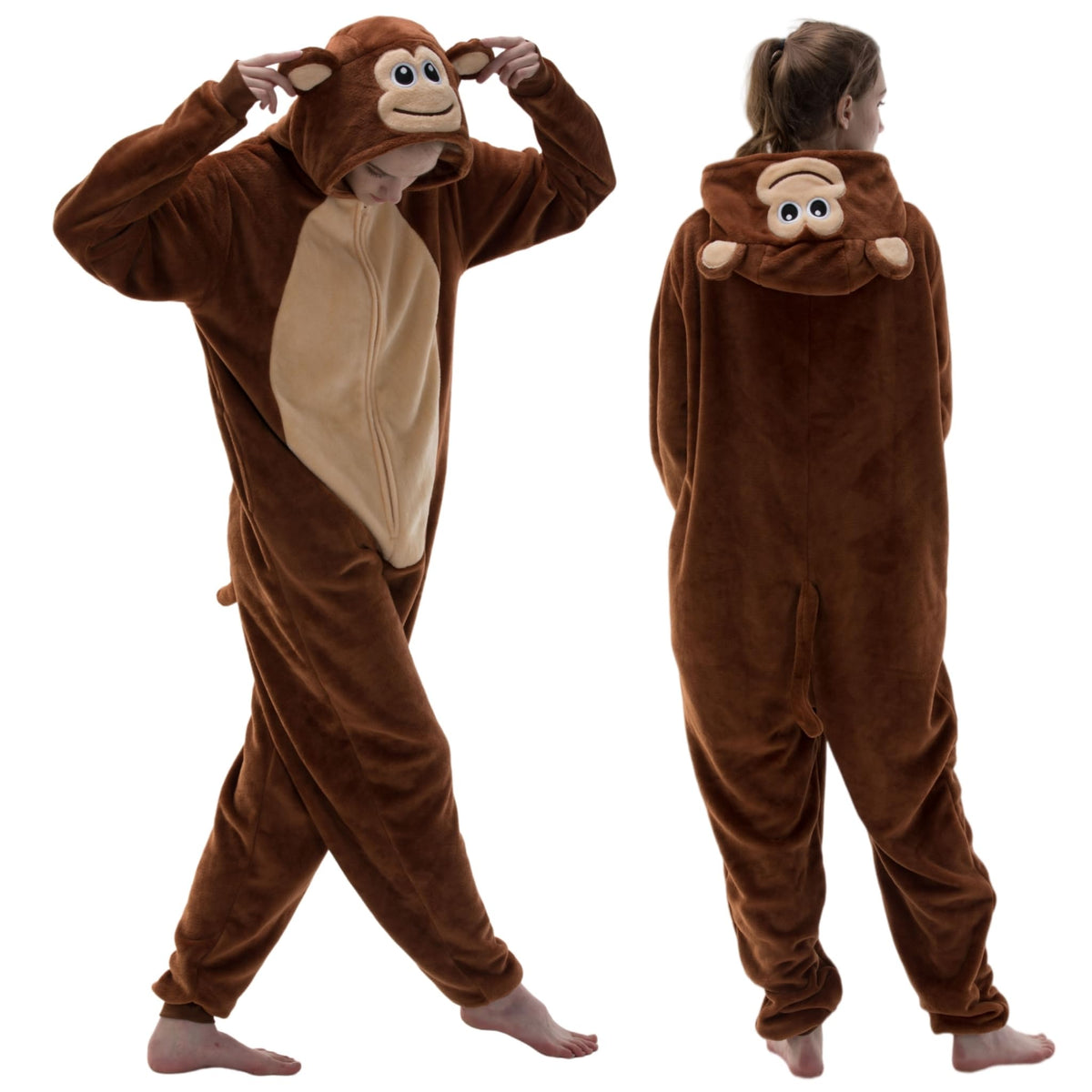 Snug Fit Unisex Adult Onesie Pajamas, Flannel Cosplay Animal One Piece Halloween Costume Sleepwear Homewear
