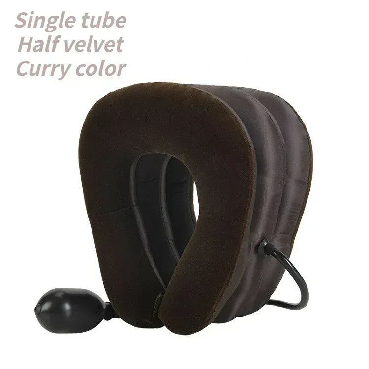 Inflatable Neck Stretcher Air Cervical Traction Device Brown
