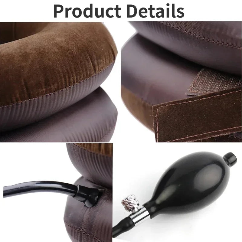 Inflatable Neck Stretcher Air Cervical Traction Device Brown