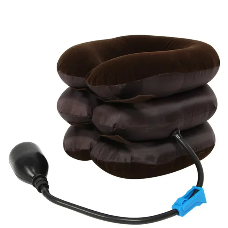 Inflatable Neck Stretcher Air Cervical Traction Device Brown